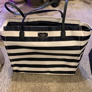 Kate spade navy blue and white tote bag
